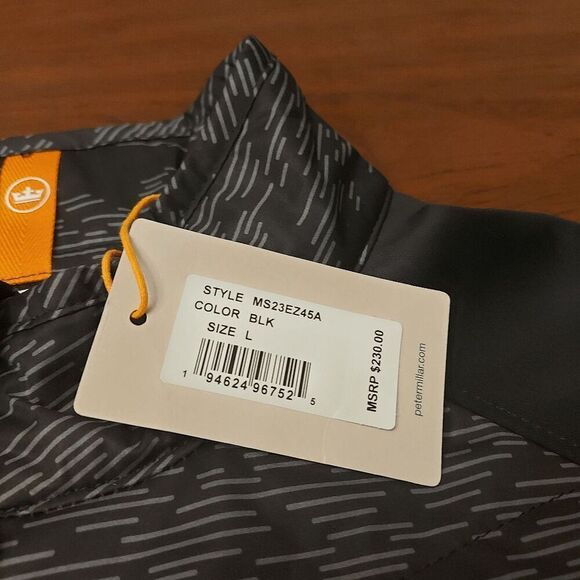 Peter Millar Merge Elite Hybrid Golf Jacket Full Zip Black Grey Men's Size L - Picture 7 of 8